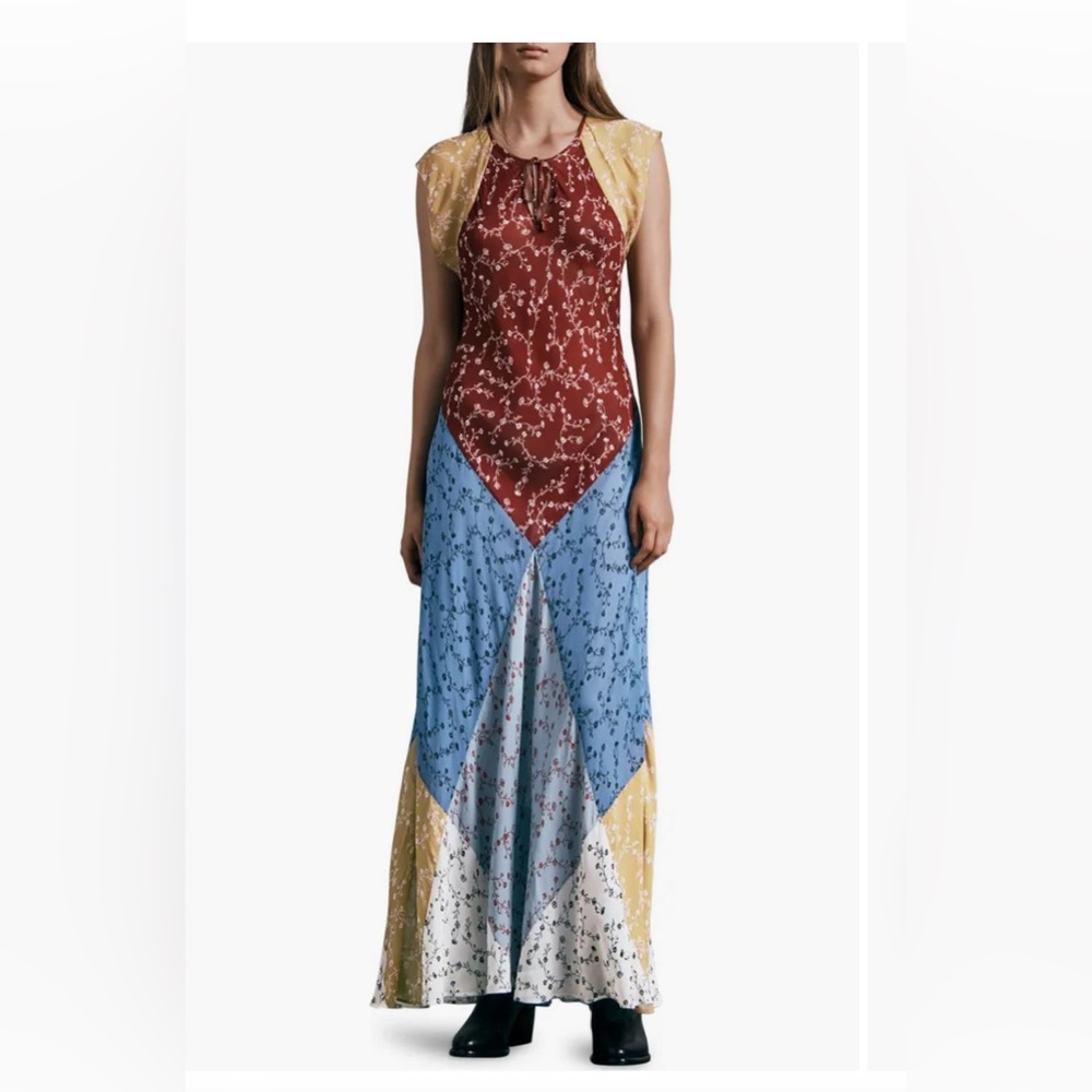 Rag & Bone Sam Floral Patchwork Multicolor Maxi Dress Size XXS NWT